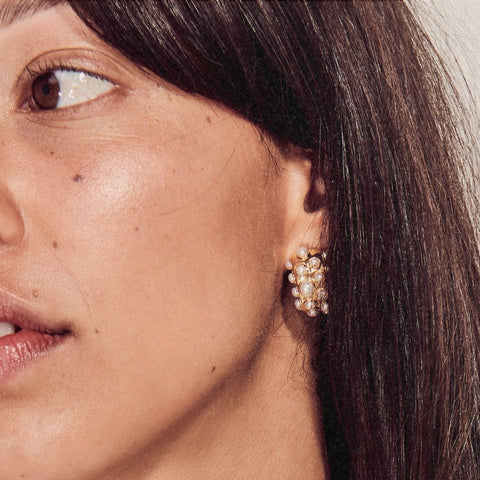 Carlotta Earrings - Pearl - Gold