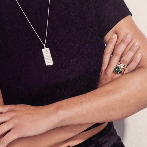 Signet XL Ring Round Turquoise - Green - Gold