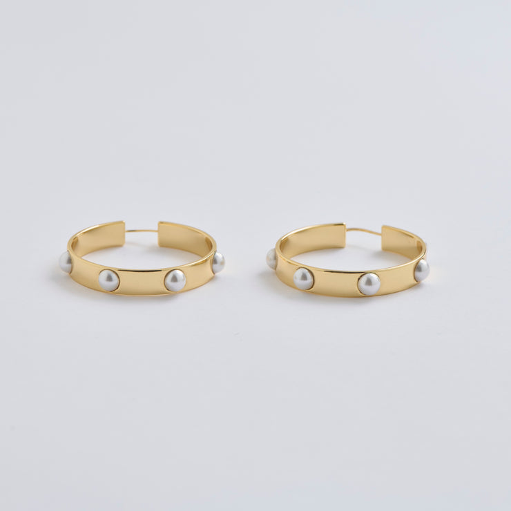 Pearl Polkadot Hoops