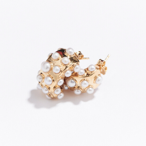 Carlotta Earrings - Pearl - Gold