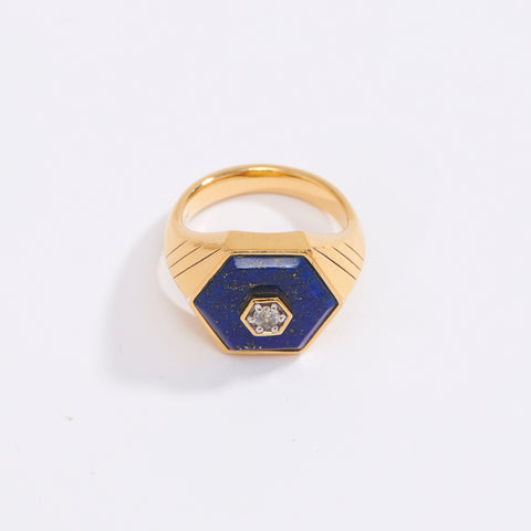 Galaxy Ring Lapis - Gold