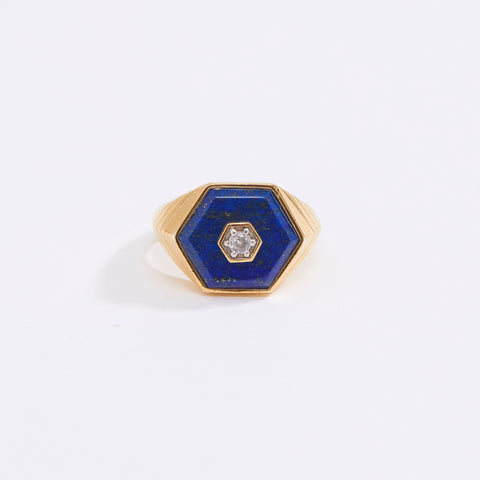 Galaxy Ring Lapis - Gold